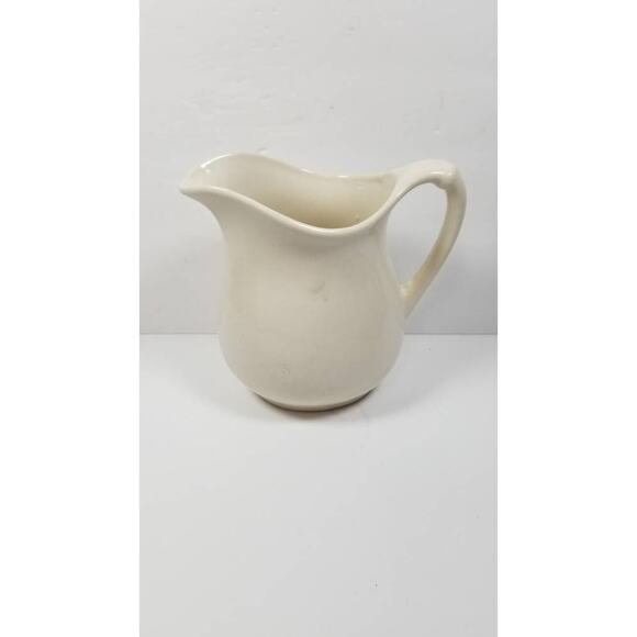 Vintage Milk Pitcher, Off White, Farmhouse Pottery, Utensil Holder - Picture 5 of 5